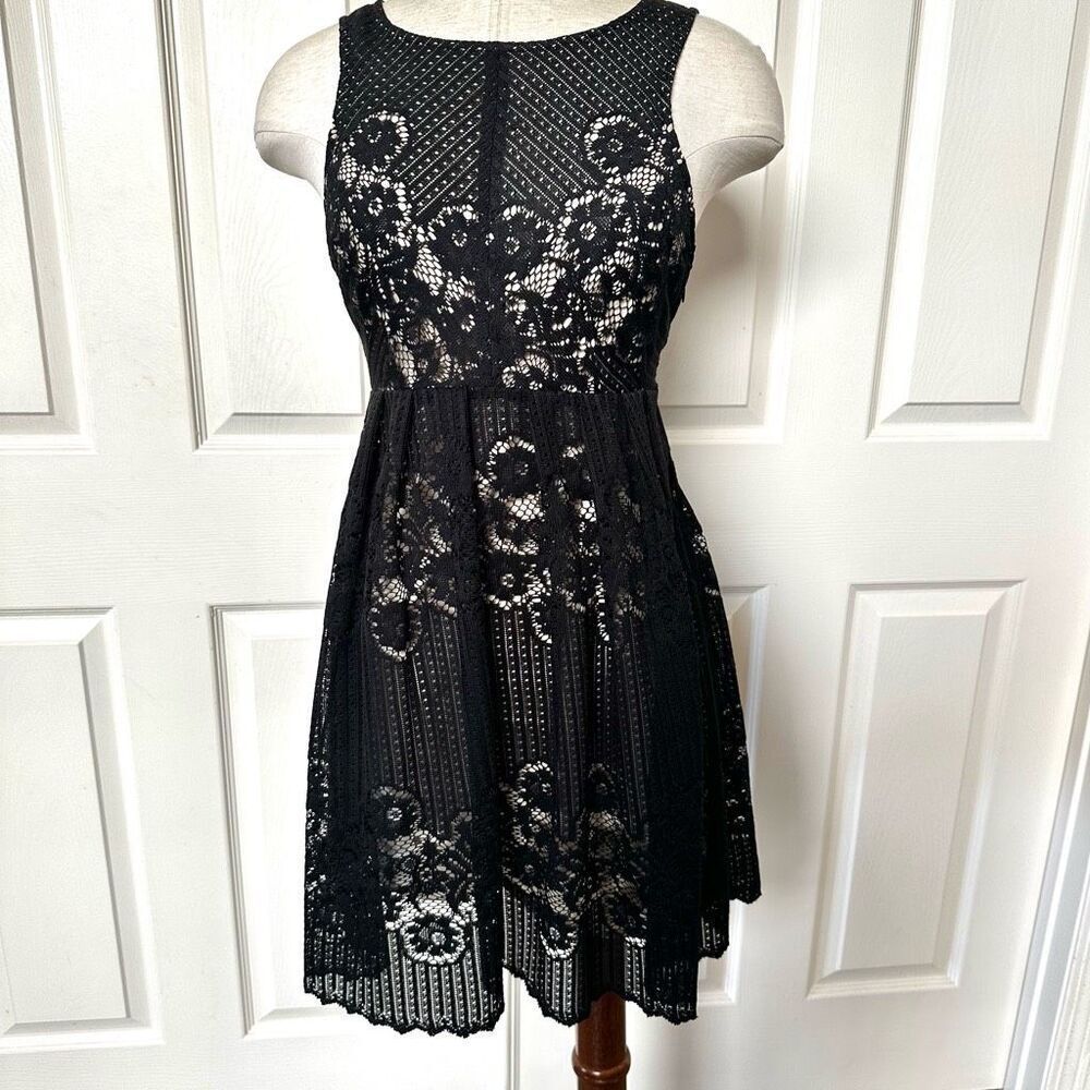 Free People black Rocco lace dress